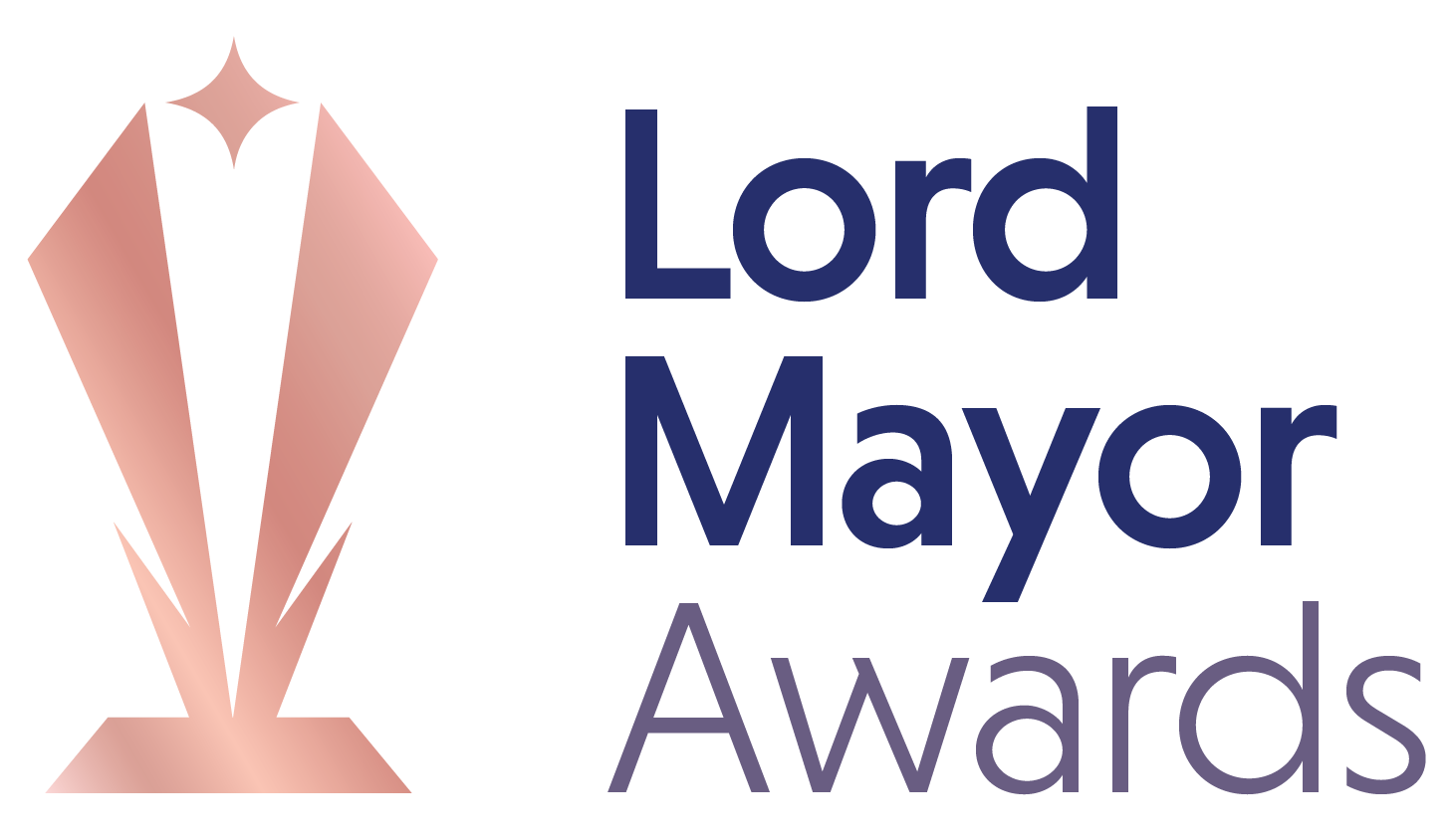 Graphic gold trophy icon text Lord Mayor Awards